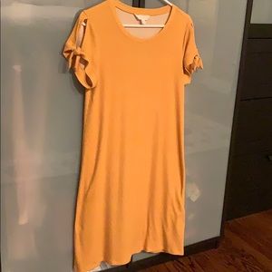 Yellow small polka dot dress